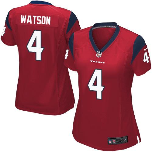 Nike Texans #4 Deshaun Watson Red Alternate Women's Stitched NFL Elite Jersey Nike Texans #4 Deshaun Watson Red Alternate Women's Stitched NFL Elite Jersey