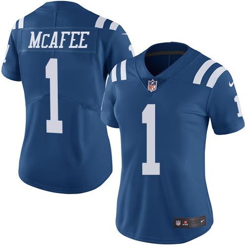 Nike Colts #1 Pat McAfee Royal Blue Women's Stitched NFL Limited Rush Jersey Nike Colts #1 Pat McAfee Royal Blue Women's Stitched NFL Limited Rush Jersey