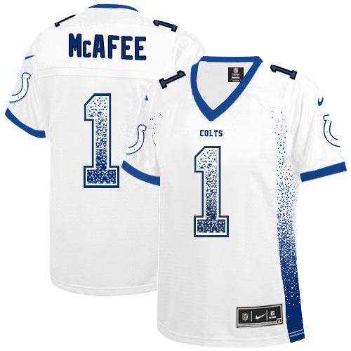 Nike Colts #1 Pat McAfee White Women's Stitched NFL Elite Drift Fashion Jersey Nike Colts #1 Pat McAfee White Women's Stitched NFL Elite Drift Fashion Jersey