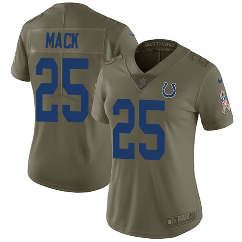 Nike Colts #25 Marlon Mack Olive Women's Stitched NFL Limited 2017 Salute to Service Jersey Nike Colts #25 Marlon Mack Olive Women's Stitched NFL Limited 2017 Salute to Service Jersey