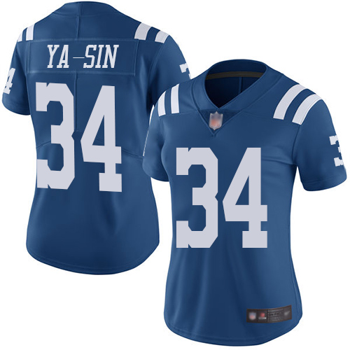 Nike Colts #34 Rock Ya-Sin Royal Blue Women's Stitched NFL Limited Rush Jersey Nike Colts #34 Rock Ya-Sin Royal Blue Women's Stitched NFL Limited Rush Jersey