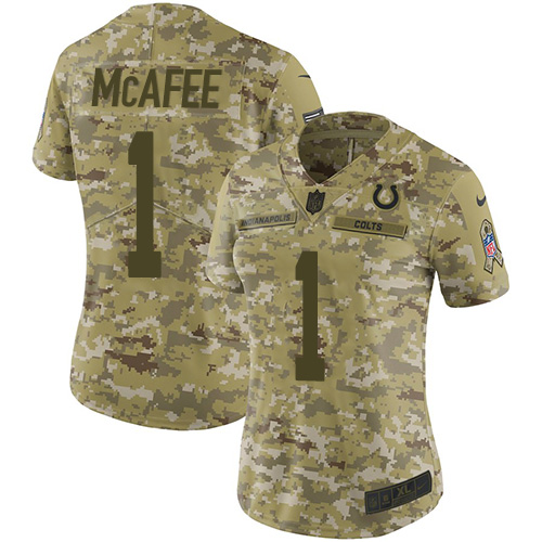 Nike Colts #1 Pat McAfee Camo Women's Stitched NFL Limited 2018 Salute to Service Jersey Nike Colts #1 Pat McAfee Camo Women's Stitched NFL Limited 2018 Salute to Service Jersey