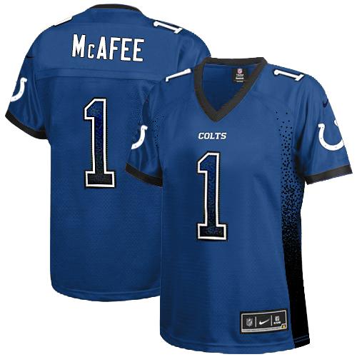 Nike Colts #1 Pat McAfee Royal Blue Team Color Women's Stitched NFL Elite Drift Fashion Jersey Nike Colts #1 Pat McAfee Royal Blue Team Color Women's Stitched NFL Elite Drift Fashion Jersey