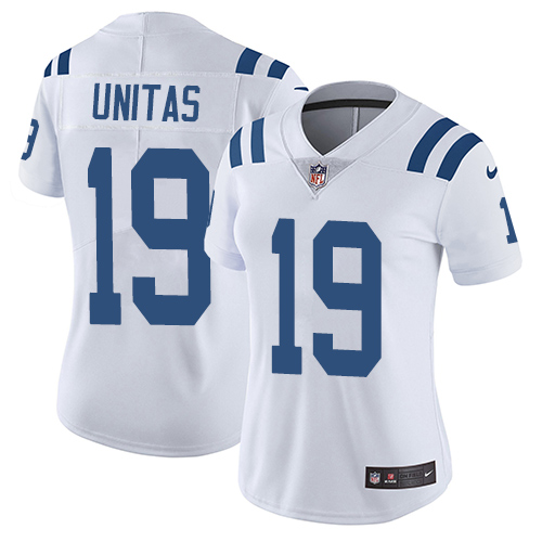 Nike Colts #19 Johnny Unitas White Women's Stitched NFL Vapor Untouchable Limited Jersey Nike Colts #19 Johnny Unitas White Women's Stitched NFL Vapor Untouchable Limited Jersey