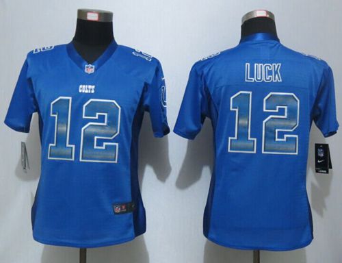 Nike Colts #12 Andrew Luck Royal Blue Team Color Women's Stitched NFL Elite Strobe Jersey Nike Colts #12 Andrew Luck Royal Blue Team Color Women's Stitched NFL Elite Strobe Jersey
