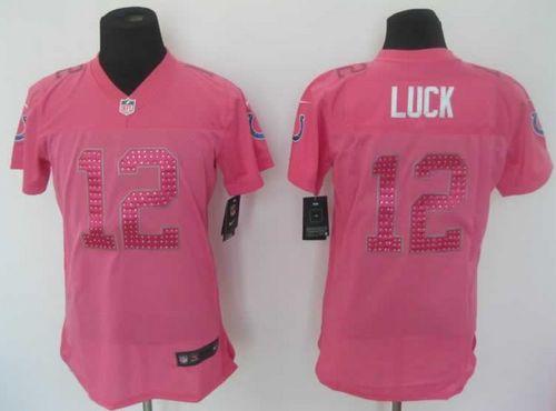Nike Colts #12 Andrew Luck Pink Sweetheart Women's Stitched NFL Elite Jersey Nike Colts #12 Andrew Luck Pink Sweetheart Women's Stitched NFL Elite Jersey