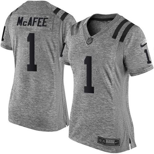 Nike Colts #1 Pat McAfee Gray Women's Stitched NFL Limited Gridiron Gray Jersey Nike Colts #1 Pat McAfee Gray Women's Stitched NFL Limited Gridiron Gray Jersey