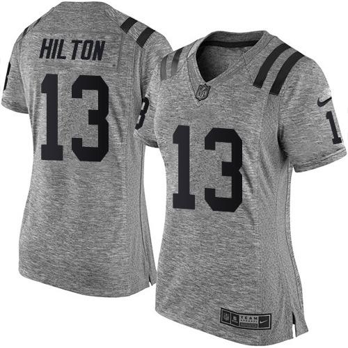 Nike Colts #13 T.Y. Hilton Gray Women's Stitched NFL Limited Gridiron Gray Jersey Nike Colts #13 T.Y. Hilton Gray Women's Stitched NFL Limited Gridiron Gray Jersey