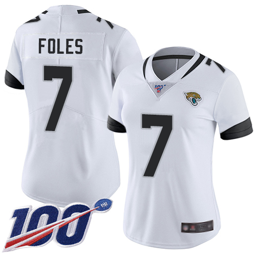Nike Jaguars #7 Nick Foles White Women's Stitched NFL 100th Season Vapor Limited Jersey Nike Jaguars #7 Nick Foles White Women's Stitched NFL 100th Season Vapor Limited Jersey