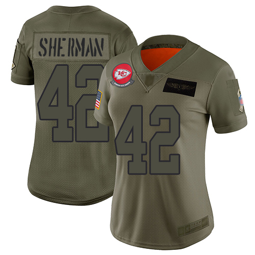 Nike Chiefs #42 Anthony Sherman Camo Women's Stitched NFL Limited 2019 Salute to Service Jersey Nike Chiefs #42 Anthony Sherman Camo Women's Stitched NFL Limited 2019 Salute to Service Jersey