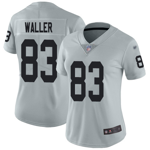 Nike Raiders #83 Darren Waller Silver Women's Stitched NFL Limited Inverted Legend Jersey Nike Raiders #83 Darren Waller Silver Women's Stitched NFL Limited Inverted Legend Jersey
