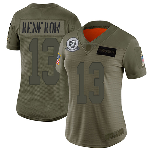 Nike Raiders #13 Hunter Renfrow Camo Women's Stitched NFL Limited 2019 Salute to Service Jersey Nike Raiders #13 Hunter Renfrow Camo Women's Stitched NFL Limited 2019 Salute to Service Jersey