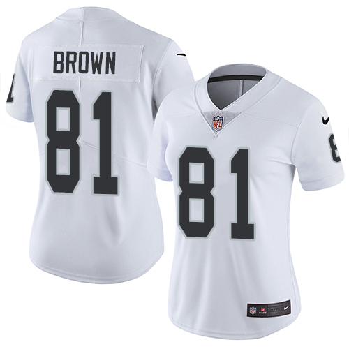 Nike Raiders #81 Tim Brown White Women's Stitched NFL Vapor Untouchable Limited Jersey Nike Raiders #81 Tim Brown White Women's Stitched NFL Vapor Untouchable Limited Jersey