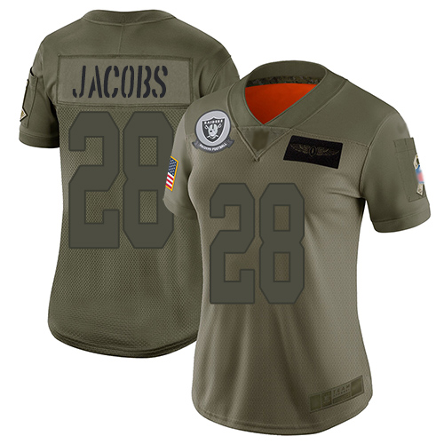 Nike Raiders #28 Josh Jacobs Camo Women's Stitched NFL Limited 2019 Salute to Service Jersey Nike Raiders #28 Josh Jacobs Camo Women's Stitched NFL Limited 2019 Salute to Service Jersey