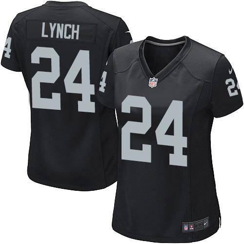 Nike Raiders #24 Marshawn Lynch Black Team Color Women's Stitched NFL Elite Jersey Nike Raiders #24 Marshawn Lynch Black Team Color Women's Stitched NFL Elite Jersey
