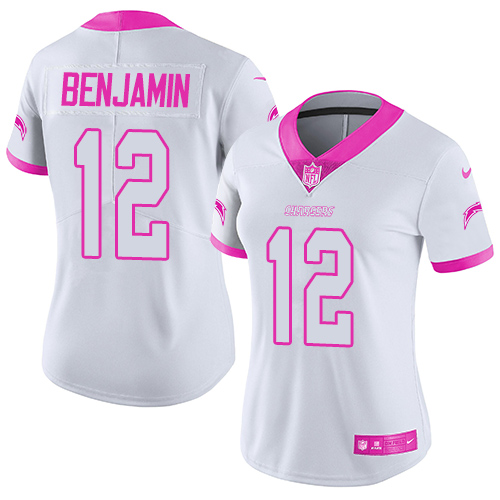 Nike Chargers #12 Travis Benjamin White/Pink Women's Stitched NFL Limited Rush Fashion Jersey Nike Chargers #12 Travis Benjamin White/Pink Women's Stitched NFL Limited Rush Fashion Jersey