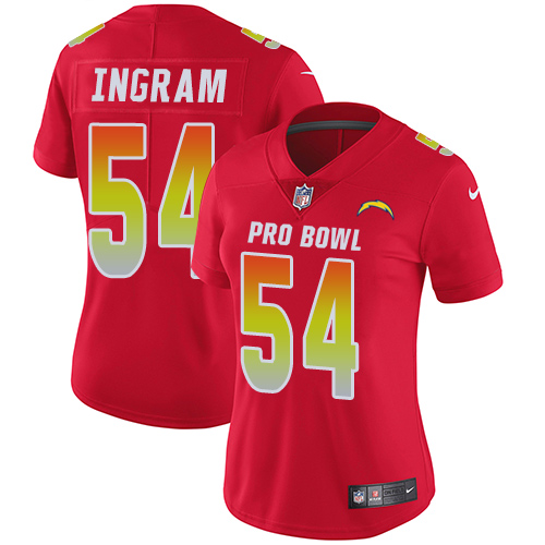 Nike Chargers #54 Melvin Ingram Red Women's Stitched NFL Limited AFC 2019 Pro Bowl Jersey Nike Chargers #54 Melvin Ingram Red Women's Stitched NFL Limited AFC 2019 Pro Bowl Jersey