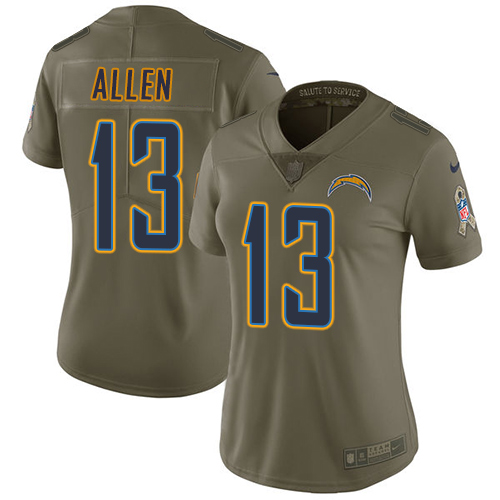 Nike Chargers #13 Keenan Allen Olive Women's Stitched NFL Limited 2017 Salute to Service Jersey Nike Chargers #13 Keenan Allen Olive Women's Stitched NFL Limited 2017 Salute to Service Jersey