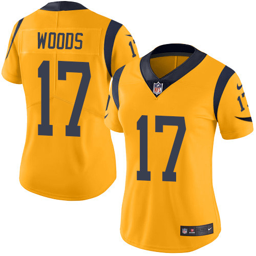 Nike Rams #17 Robert Woods Gold Women's Stitched NFL Limited Rush Jersey Nike Rams #17 Robert Woods Gold Women's Stitched NFL Limited Rush Jersey