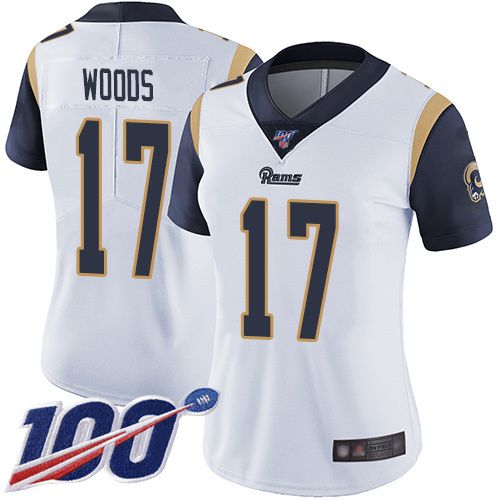 Nike Rams #17 Robert Woods White Women's Stitched NFL 100th Season Vapor Limited Jersey Nike Rams #17 Robert Woods White Women's Stitched NFL 100th Season Vapor Limited Jersey