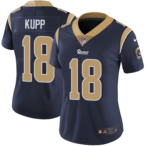 Nike Rams #18 Cooper Kupp Navy Blue Team Color Women's Stitched NFL Vapor Untouchable Limited Jersey Nike Rams #18 Cooper Kupp Navy Blue Team Color Women's Stitched NFL Vapor Untouchable Limited Jersey