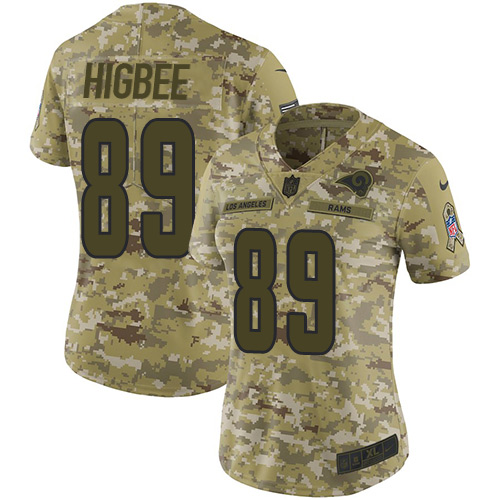 Nike Rams #89 Tyler Higbee Camo Women's Stitched NFL Limited 2018 Salute to Service Jersey Nike Rams #89 Tyler Higbee Camo Women's Stitched NFL Limited 2018 Salute to Service Jersey