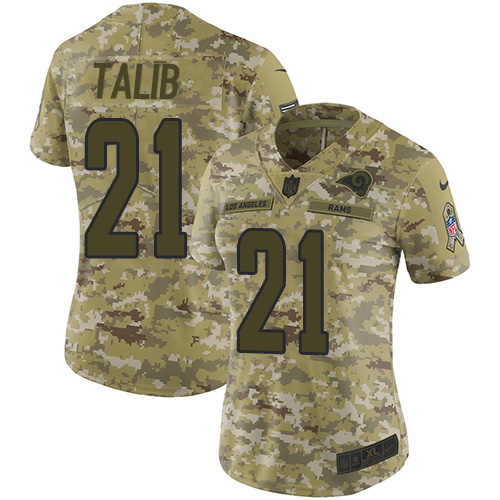 Nike Rams #21 Aqib Talib Camo Women's Stitched NFL Limited 2018 Salute to Service Jersey Nike Rams #21 Aqib Talib Camo Women's Stitched NFL Limited 2018 Salute to Service Jersey