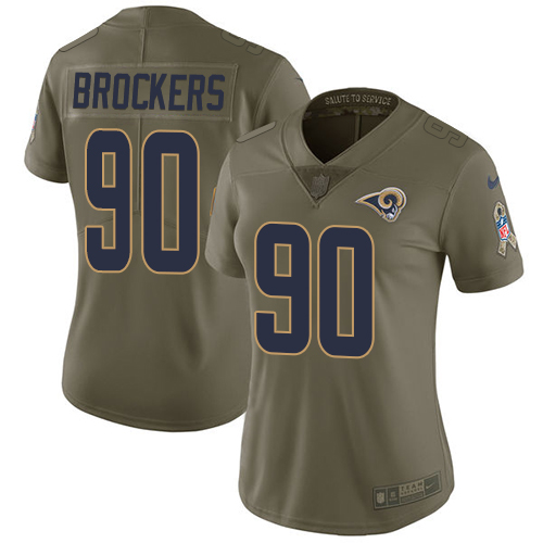 Nike Rams #90 Michael Brockers Olive Women's Stitched NFL Limited 2017 Salute to Service Jersey Nike Rams #90 Michael Brockers Olive Women's Stitched NFL Limited 2017 Salute to Service Jersey
