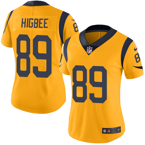 Nike Rams #89 Tyler Higbee Gold Women's Stitched NFL Limited Rush Jersey Nike Rams #89 Tyler Higbee Gold Women's Stitched NFL Limited Rush Jersey