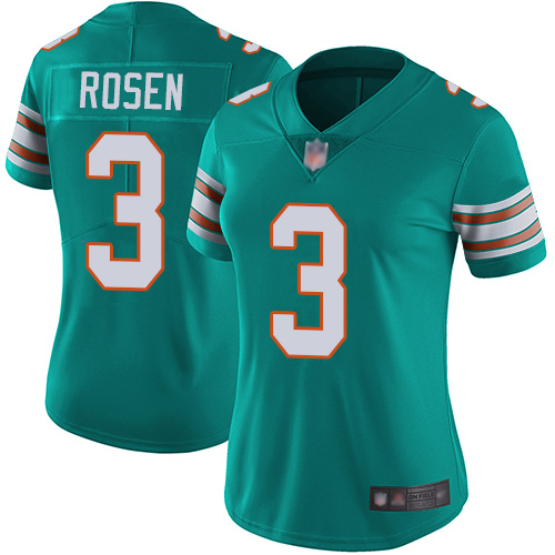 Nike Dolphins #3 Josh Rosen Aqua Green Alternate Women's Stitched NFL Vapor Untouchable Limited Jersey Nike Dolphins #3 Josh Rosen Aqua Green Alternate Women's Stitched NFL Vapor Untouchable Limited Jersey