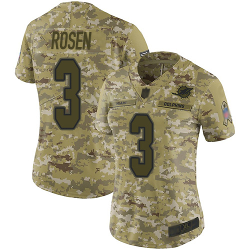 Nike Dolphins #3 Josh Rosen Camo Women's Stitched NFL Limited 2018 Salute to Service Jersey Nike Dolphins #3 Josh Rosen Camo Women's Stitched NFL Limited 2018 Salute to Service Jersey
