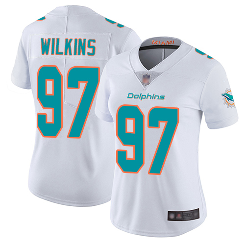 Nike Dolphins #97 Christian Wilkins White Women's Stitched NFL Vapor Untouchable Limited Jersey Nike Dolphins #97 Christian Wilkins White Women's Stitched NFL Vapor Untouchable Limited Jersey