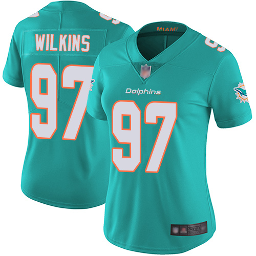 Nike Dolphins #97 Christian Wilkins Aqua Green Team Color Women's Stitched NFL Vapor Untouchable Limited Jersey Nike Dolphins #97 Christian Wilkins Aqua Green Team Color Women's Stitched NFL Vapor Untouchable Limited Jersey