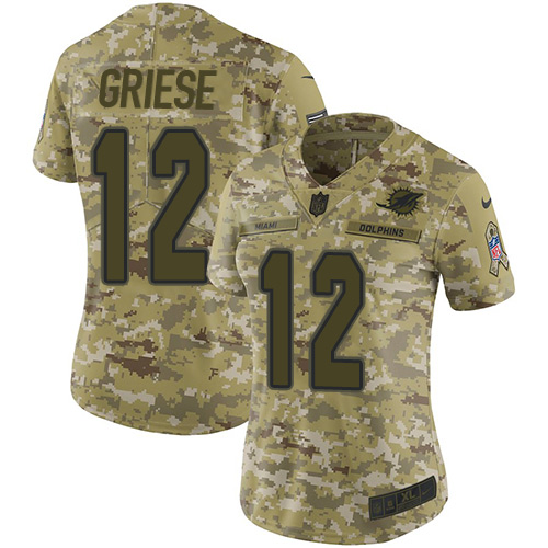 Nike Dolphins #12 Bob Griese Camo Women's Stitched NFL Limited 2018 Salute to Service Jersey Nike Dolphins #12 Bob Griese Camo Women's Stitched NFL Limited 2018 Salute to Service Jersey
