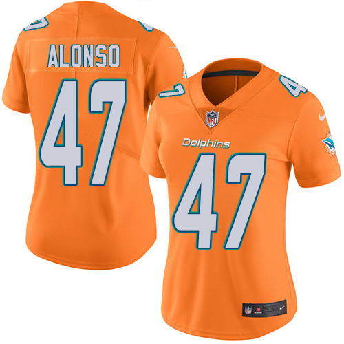 Nike Dolphins #47 Kiko Alonso Orange Women's Stitched NFL Limited Rush Jersey Nike Dolphins #47 Kiko Alonso Orange Women's Stitched NFL Limited Rush Jersey