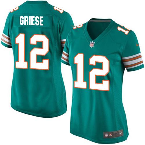 Nike Dolphins #12 Bob Griese Aqua Green Alternate Women's Stitched NFL Elite Jersey Nike Dolphins #12 Bob Griese Aqua Green Alternate Women's Stitched NFL Elite Jersey