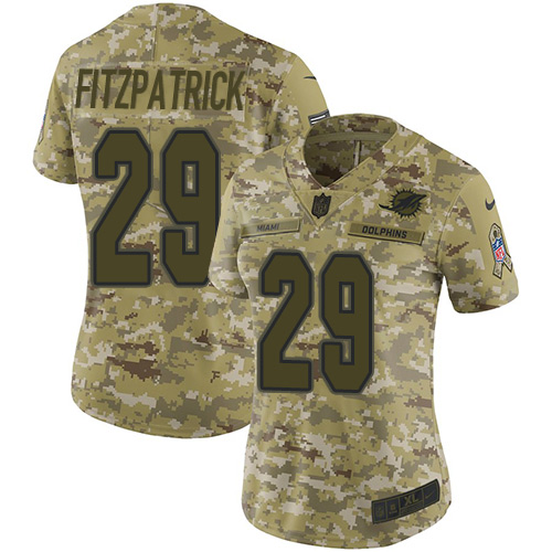 Nike Dolphins #29 Minkah Fitzpatrick Camo Women's Stitched NFL Limited 2018 Salute to Service Jersey Nike Dolphins #29 Minkah Fitzpatrick Camo Women's Stitched NFL Limited 2018 Salute to Service Jersey