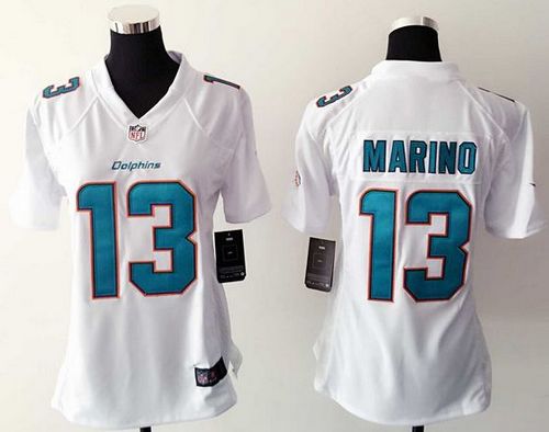 Nike Dolphins #13 Dan Marino White Women's Stitched NFL Elite Jersey Nike Dolphins #13 Dan Marino White Women's Stitched NFL Elite Jersey