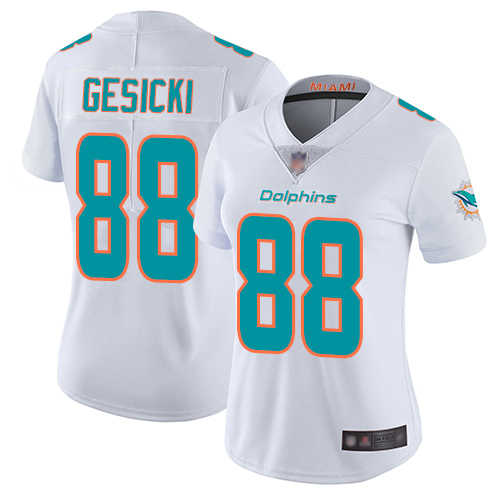 Nike Dolphins #88 Mike Gesicki White Women's Stitched NFL Vapor Untouchable Limited Jersey Nike Dolphins #88 Mike Gesicki White Women's Stitched NFL Vapor Untouchable Limited Jersey
