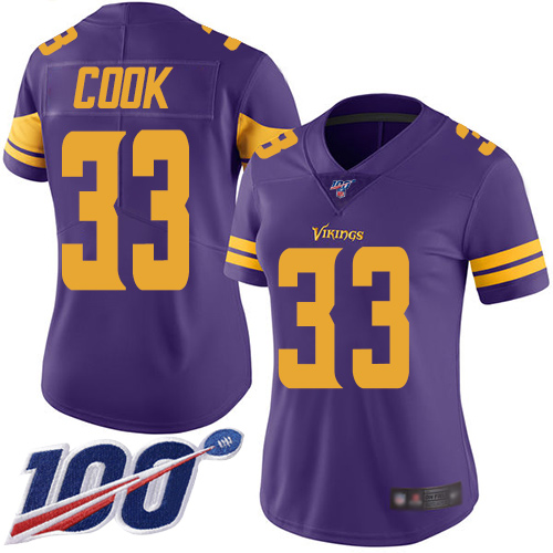 Nike Vikings #33 Dalvin Cook Purple Women's Stitched NFL Limited Rush 100th Season Jersey Nike Vikings #33 Dalvin Cook Purple Women's Stitched NFL Limited Rush 100th Season Jersey