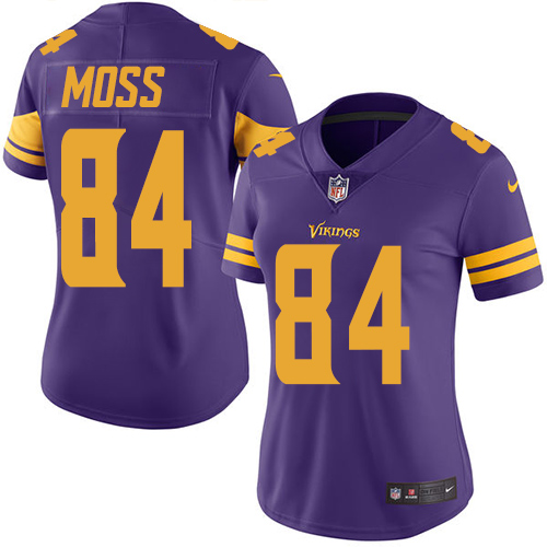 Nike Vikings #84 Randy Moss Purple Women's Stitched NFL Limited Rush Jersey Nike Vikings #84 Randy Moss Purple Women's Stitched NFL Limited Rush Jersey