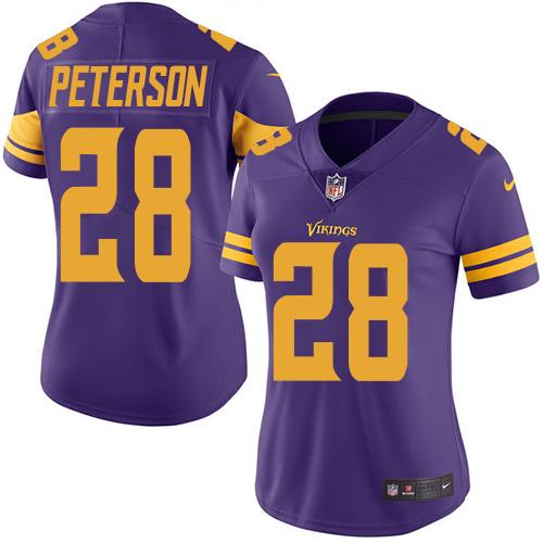 Nike Vikings #28 Adrian Peterson Purple Women's Stitched NFL Limited Rush Jersey Nike Vikings #28 Adrian Peterson Purple Women's Stitched NFL Limited Rush Jersey