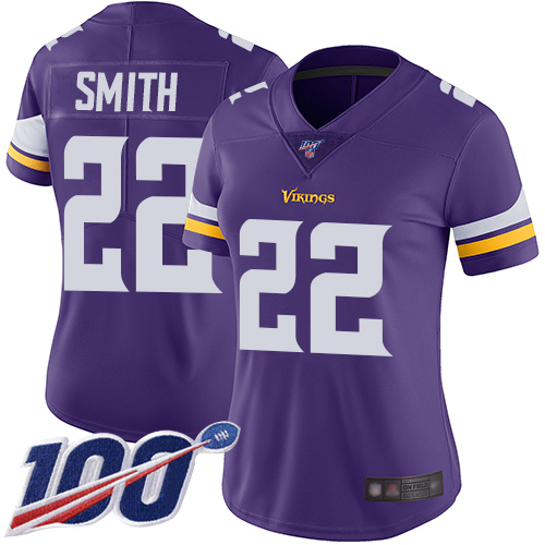 Nike Vikings #22 Harrison Smith Purple Team Color Women's Stitched NFL 100th Season Vapor Limited Jersey Nike Vikings #22 Harrison Smith Purple Team Color Women's Stitched NFL 100th Season Vapor Limited Jersey