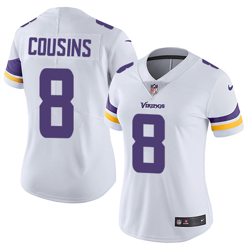 Nike Vikings #8 Kirk Cousins White Women's Stitched NFL Vapor Untouchable Limited Jersey Nike Vikings #8 Kirk Cousins White Women's Stitched NFL Vapor Untouchable Limited Jersey