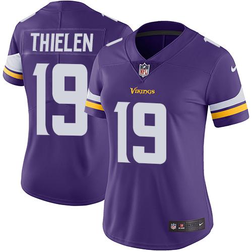 Nike Vikings #19 Adam Thielen Purple Team Color Women's Stitched NFL Vapor Untouchable Limited Jersey Nike Vikings #19 Adam Thielen Purple Team Color Women's Stitched NFL Vapor Untouchable Limited Jersey