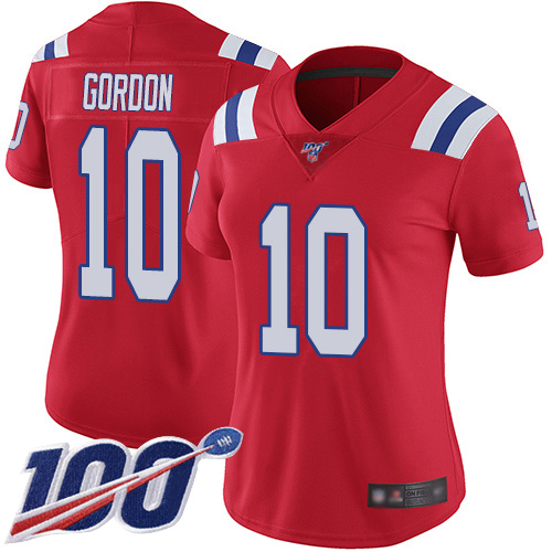 Nike Patriots #10 Josh Gordon Red Alternate Women's Stitched NFL 100th Season Vapor Limited Jersey Nike Patriots #10 Josh Gordon Red Alternate Women's Stitched NFL 100th Season Vapor Limited Jersey
