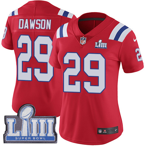 Nike Patriots #29 Duke Dawson Red Alternate Super Bowl LIII Bound Women's Stitched NFL Vapor Untouchable Limited Jersey Nike Patriots #29 Duke Dawson Red Alternate Super Bowl LIII Bound Women's Stitched NFL Vapor Untouchable Limited Jersey