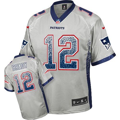 Nike Patriots #12 Tom Brady Grey Women's Stitched NFL Elite Drift Fashion Jersey Nike Patriots #12 Tom Brady Grey Women's Stitched NFL Elite Drift Fashion Jersey