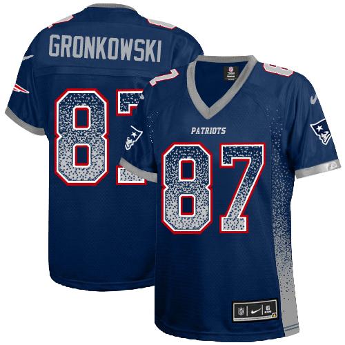 Nike Patriots #87 Rob Gronkowski Navy Blue Team Color Women's Stitched NFL Elite Drift Fashion Jersey Nike Patriots #87 Rob Gronkowski Navy Blue Team Color Women's Stitched NFL Elite Drift Fashion Jersey
