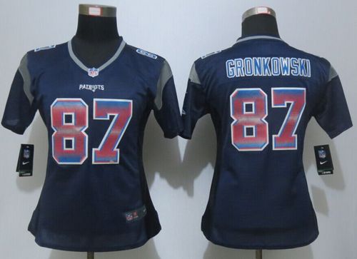 Nike Patriots #87 Rob Gronkowski Navy Blue Team Color Women's Stitched NFL Elite Strobe Jersey Nike Patriots #87 Rob Gronkowski Navy Blue Team Color Women's Stitched NFL Elite Strobe Jersey